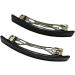 French Design Large Rectangular Hair Barrette Clip Pins - 2pcs Black 8CM - Buy Online on SooperMarket.com