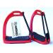 Amidale PEACOCK STIRRUPS HORSE EQUESTRIAN SAFETY IRON FILLIS STIRRUPS BLK/PINK/RED/BLUE/SILVER (4.75 SILVER)