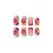 24 Pcs Medium Square French Fake Nails | Acrylic Colorful Flower Designs | Glossy Full Cover False Nails | Manicure Decorations for Women and Girls - Buy Online on SooperMarket.com