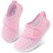 LeIsfIt Toddler Water Shoes Boys Girls Aqua Socks Kids Outdoor Quick-Dry Breathable Swim Shoes Lightweight Non-Slip Barefoot Beach Shoes 7 Toddler A Pink