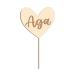 Alsino personal cake topper for all occasions - wedding birthday baptism birth communion confirmation - from sustainable wood (LA -55) heart engraved