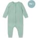MORI Organic Cotton Ribbed Zip Up Sleepsuit 18-24 Months - Unisex Footed Pyjama for Baby Boys and Girls - Mint - Buy Online on SooperMarket.com