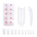 French Nails Clear Acrylic Tips 500 x - DIY Manicure Vanish or Gel Extension 10 Sizes NEW x500 Pieces Nail Extensions Coffin Shape Square shape By TRIXES Transparent