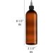 BRIGHTFROM 16oz Twist Top Applicator Bottles - 2 Pack | Amber Plastic, BPA-Free, Refillable | Squeeze Bottles with Nozzle for Multi Purpose Use - Buy Online on SooperMarket.com