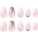 Justotry Glitter Fake Nails - 24 pcs Medium Peach Pink French Press On Nails with Jewels | Ballerina Long Stick On Nails for Women | Acrylic Coffin False Nails with Glue for Nail Art - Buy Online on SooperMarket.com