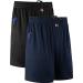 NELEUS Men's 7 inch Running Shorts Athletic Gym Workout Shorts with Pockets Large Q6001# 2 Pack black/Navy Blue
