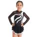 Aislor Girls Mesh Splice Figure Ice Skating Dress Long Sleeves Ballet Dance Gymnastics Leotards Tutu Dress Dancewear White 12 Years