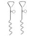 2 X 16" Heavy Duty Ground Spike Stake (41cm) Dog Chains for outside Dog Tie Out Cable Steel Spiral Dog Tether Outdoor Dog Camping Accessories (Stake Only 2 X 41cm)