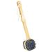FRCOLOR Loofah Handle Back Scrubber for Bath Body Exfoliator Shower Silicone Brush with Soft and Stiff Bristles Bath Massage Brush Body Brush for Wet or Dry Body Scrub