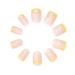 Handcess Short Shiny Square Artificial Nails - French Art Design in Yellow/Pink - 24 Press-On Nails for Women & Girls - Buy Online on SooperMarket.com