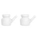 Besuso 2X 350Ml Ceramic Neti Pot Nose Cleaning Pot Leakproof Spout Pot for Nasal Rinsing Nose Washing Men Women White