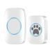 Wireless Touch Cat Bell/Dog Bell Buzzer Intelligent LED Flash Doorbell for Dogs Waterproof Doorbell with 300 m Range 60 Ringtones and 5 Levels Adjustable Volume White 1 Transmitter + 1 Receiver