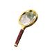 70mm 10X Handheld Magnifying Glass Shatterproof Reading Magnifier Real Glass Magnifying Lens with Imitation Mahogany Handle for Science Reading Book Inspection