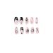 MISUD Coffin Press on Nails - Medium Ballerina Fake Nails with Black French Tip & 3D Rhinestone Star - 24 pcs - Buy Online on SooperMarket.com