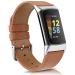 Tobfit Leather Band for Fitbit Charge 5 Bands for Women Men, Genuine Grain Leather Replacement Watchband Straps Accessories Wristbands for Fitbit Charge 5 5.7"-8.7" Brown