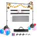 Backdrop Stand 6.5x10ft, ZBWW Photo Video Studio Adjustable Backdrop Stand for Parties, Wedding, Photography, Advertising Display with 12 pcs Balloons Update Version 6.5*10ft with Balloons