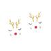 Didiseaon 10 Sets Glitter Outfit Cocktail Garnish Birthday Cake Topper Christmas Reindeer Cupcake Topper Christmas Toppers Antler Flash Plug-in Baking Paper Insert Card Child Top Hat
