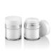 Furnido 2 Pack 1.7 oz Airless Pump Jars,Empty Acrylic Makeup Cosmetic Jar Containers with Pump,Refillable Airless Travel Lotion Jar With Lid for Thick Moisturizer,Skincare Cream,White