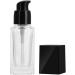 minkissy 3pcs Empty Glass Pump Bottles Square Cosmetic Bottles Refillable Makeup Dispensers for Foundation Lotion Cream 30ml (Black Cap) - Buy Online on SooperMarket.com