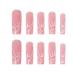 Foccna Square Pearl Pink Press on Nails - 24 pcs Long Acrylic False Nails for Women and Girls - Buy Online on SooperMarket.com