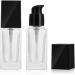 minkissy 3pcs Empty Glass Pump Bottles Square Cosmetic Bottles Refillable Makeup Dispensers for Foundation Lotion Cream 30ml (Black Cap) - Buy Online on SooperMarket.com