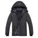 FARVALUE Mens Waterproof Ski Jacket Winter Warm Snow Coat Windbreaker Snowboarding Jacket Mountain Raincoats with Hood Large New-grey