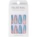 Brishow Coffin False Nails - Long Blue Flower Fake Nails | 24pcs Ballerina Acrylic Stick on Nails for Women and Girls - Buy Online on SooperMarket.com