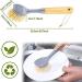Garta 4 Pieces Long Handle Dish Brush Wooden Dish Brush with Bamboo Handle Bristles Dish Scrubber with Built-in Scraper - Buy Online on SooperMarket.com