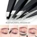 Holesto 8-Piece Eyebrow Tweezers Set - Precision Plucking Tools with Eyebrow Pencil Brush Scissors & Case - Perfect for Flawless Brows - Buy Online on SooperMarket.com