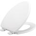 MAYFAIR 1843SLOW 000 Lannon Toilet Seat will Slow Close and Never Loosen, ELONGATED, Durable Enameled Wood, White 1 Pack Elongated