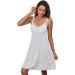 Sosolism Women's Nursing Nightdress with Padded Lace Trim Breastfeeding Dress Adjustable Strap Maternity Nursing Dress Off-white L
