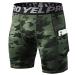 WRAGCFM Compression Shorts Men with Pocket Athletic Running Spandex Workout Training Active Underwear Baselayer Short 1084-c Green Large