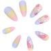 Aflytep Diamond French Wearable Nails Wearable Press on Nails Full Cover Nail Tips Rainbow Small Flower Sticker False Nail Tips - Buy Online on SooperMarket.com