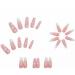 Gradient Pink Cloud Rhinestone Long Coffin False Nails - 24PCS Full Cover Press on Nails for Party, Prom, Women Style - Shop Now! - Buy Online on SooperMarket.com