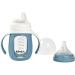 B ABA 2 in 1 drinking cup glass silicone cover robust healthy 100% waterproof removable handles 210ml Windy Blue Windy Blue