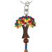 Tree of Life wooden keychain in the shape of a tree with beads leaves forming a ring. Modelo 2