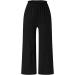 Gufesf Women's Cotton Linen Palazzo Pants - High Waisted Wide Leg Trousers with Pockets in Black (Small) - Buy Online on SooperMarket.com