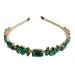 Teensery Alloy Rhinestone Headband Sparkling Crystal Hairband Vintage Gemstone Hair Hoop Hair Accessories for Women and Girls  1 Piece (Green)