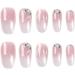 Justotry Pale Purple Jeweled French Press-on Nails - 24 pcs Medium Ballerina Long Stick-on Acrylic Coffin False Nails with Glue for Women - Buy Online on SooperMarket.com