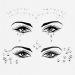 Set of 4 Rhinestone Face Jewels & Festival Gems - Crystal Lemon Temporary Tattoos - Buy Online on SooperMarket.com