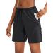 SANTINY Women's Hiking Cargo Shorts Quick Dry Lightweight Summer Shorts for Women Travel Athletic Golf with Zipper Pockets Black X-Large