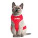 Dexil Colour Coded Cat Harness Warning Alert Vest Padded and Water Resistant Red CAUTION (S-M) Small-Medium Red CAUTION