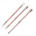 HaimiLiya 3Pcs Professional Double Ended Stainless Steel Metal Pusher Cuticle Pusher  Rose Gold 3Pcs.Rose Gold