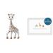 Vulli 616400 Sophie La Girafe (gift cardboard white) & BSB card for birth - birth card girls & young - nice card birthday with animal motif - congratulations card birth in 11 bundle with greeting card "small animals" single bed
