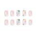 RikView French Tip Press on Nails Medium - White Floral Square Acrylic Fake Nails - Buy Online on SooperMarket.com