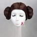 Leia Organa Solo Princess Brown Short Synthetic Hair Cosplay Full Wigs With buns Heat Resistance Fiber+wig cap
