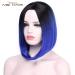 HBINGBING Ombre Blue Gray Synthetic Wig - Short Middle Part Bob for Women | High Temp Fiber R2-61C - Shop Internationally - Buy Online on SooperMarket.com