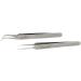 Feita Precision Eyelash Tweezers Set - Professional Straight & Curved Tweezers for Eyelash Extensions - Fine Tip - Silver - 2 Pack - Buy Online on SooperMarket.com