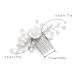 Gorais Flower Bride Wedding Hair Comb | Pearl Bridal Hair Piece | Leaf Hair Accessory for Women/Girls (A-Silver) - Buy Online on SooperMarket.com