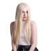 Long straight hair fashion Europe and America women African black chemical fiber cos wig wigwhite Dark brown Dark brown